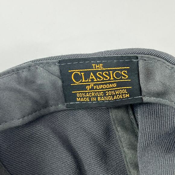 Yupoong Classics Mens Baseball Cap Embroidered Black Adjustable Hat Acrylic Wool - Picture 8 of 8